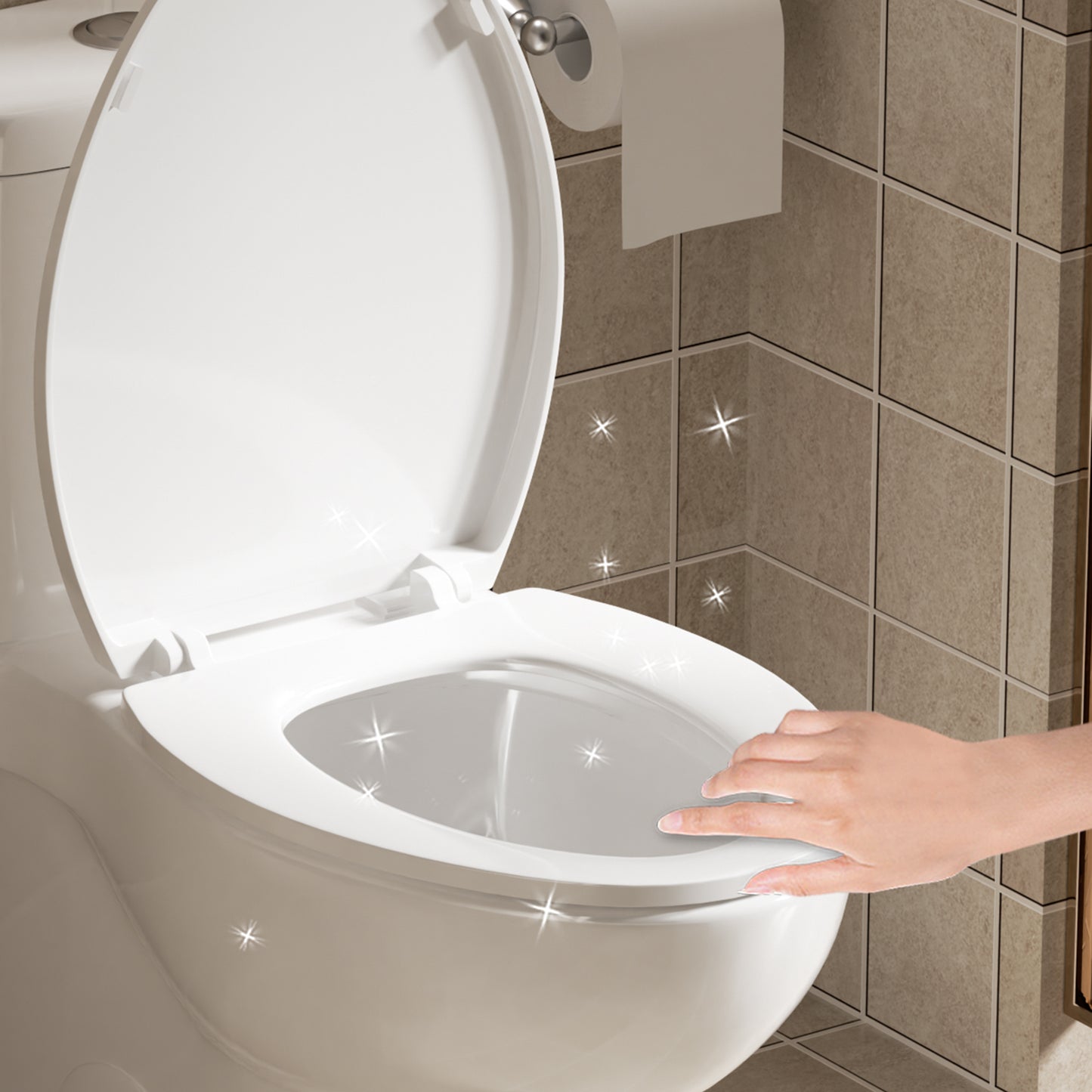1.1/1.6 GPF Tornado Flush One-Piece Toilet with Comfort Chair Seat ADA Height 17",Powerful & Quiet Dual Flush Modern Toilet,Siphonic S-trap 12",Rimless Bowl with Soft Closing Seat,Gloss White GW-006 image 5