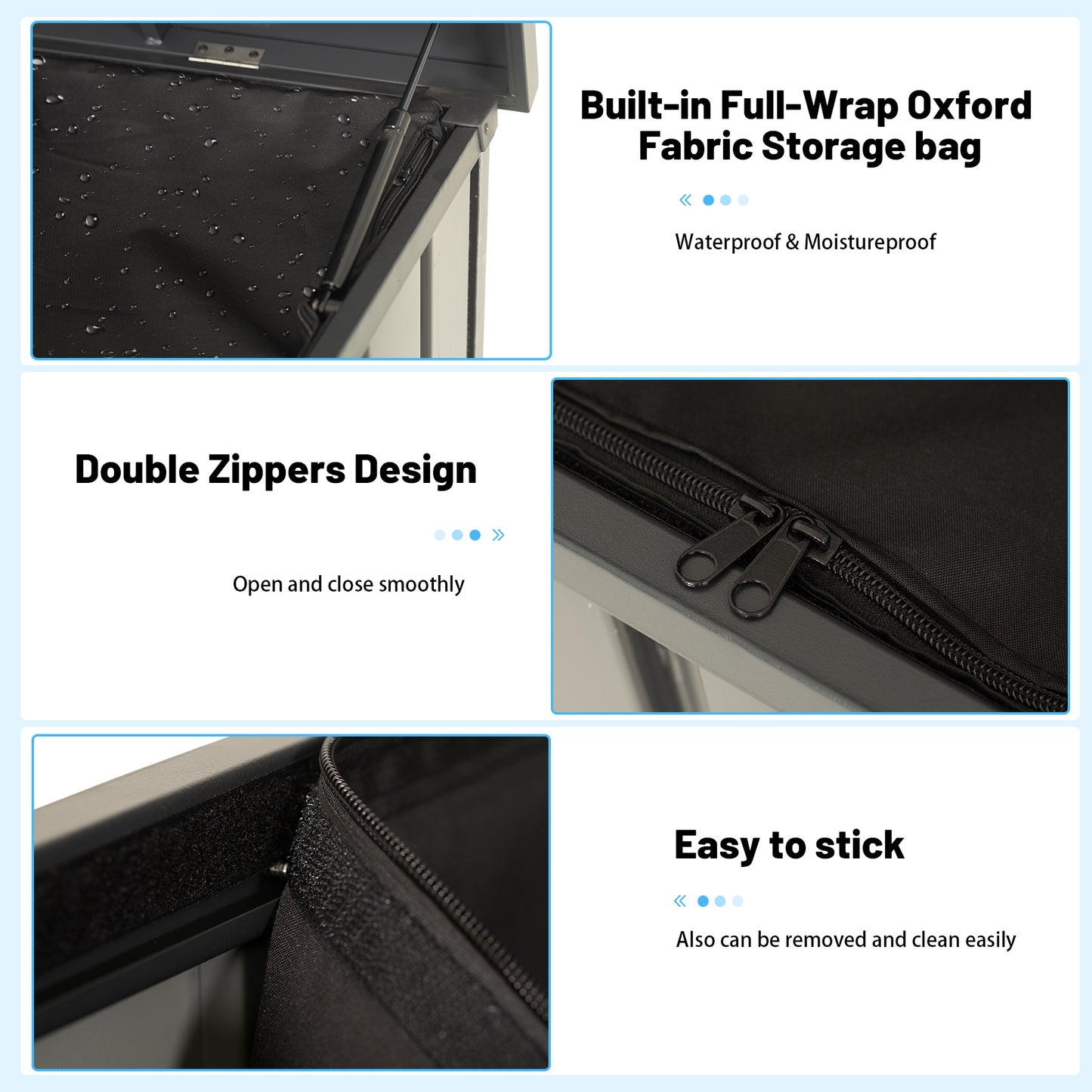 Outdoor Storage Box, 200 Gallon Metal Deck Box Built-in a Oxford Fabric Storage Bag, Lockable & Waterproof Outside Patio Storage Box - Gray image 10
