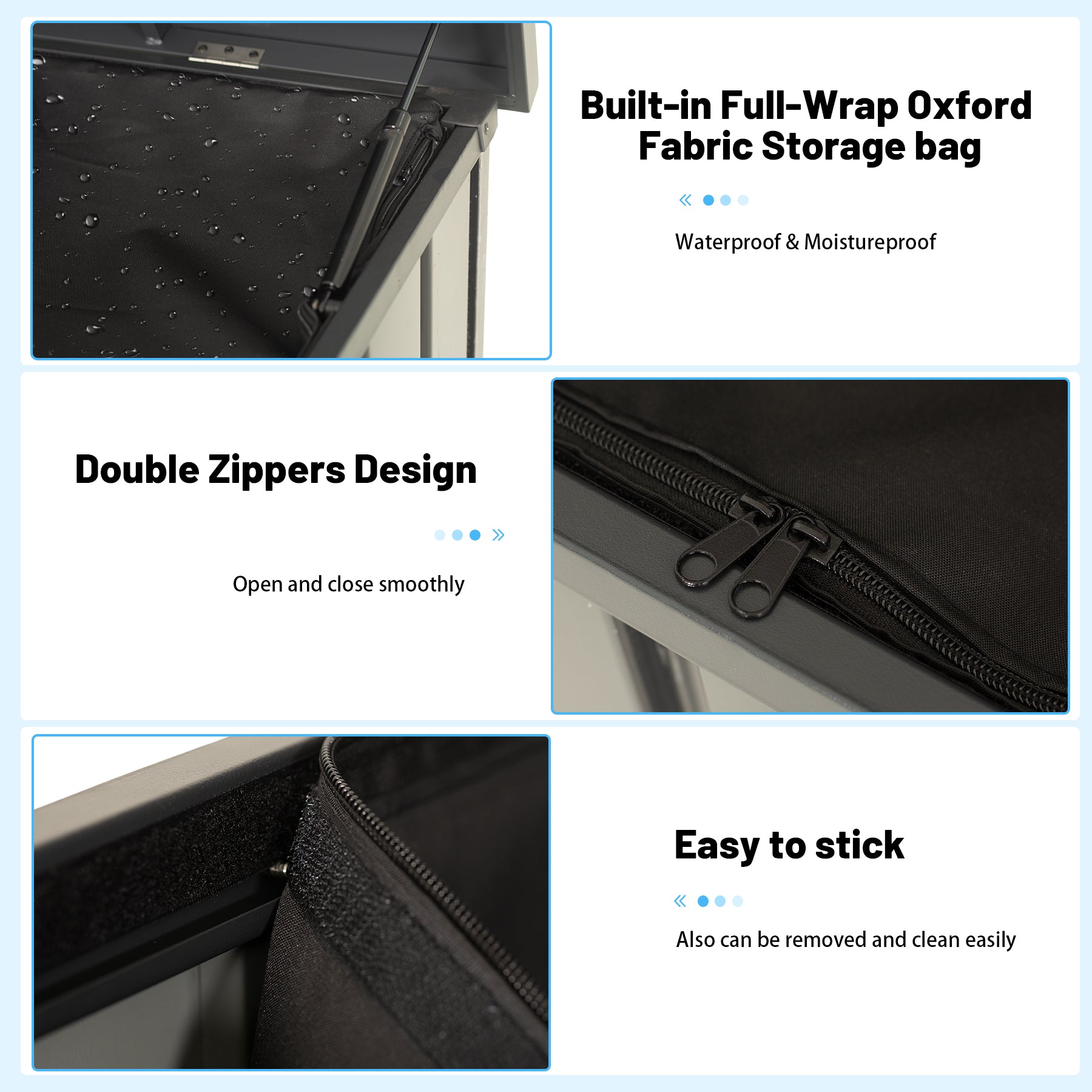 Outdoor Storage Box, 200 Gallon Metal Deck Box Built-in a Oxford Fabric Storage Bag, Lockable & Waterproof Outside Patio Storage Box - Gray image 10