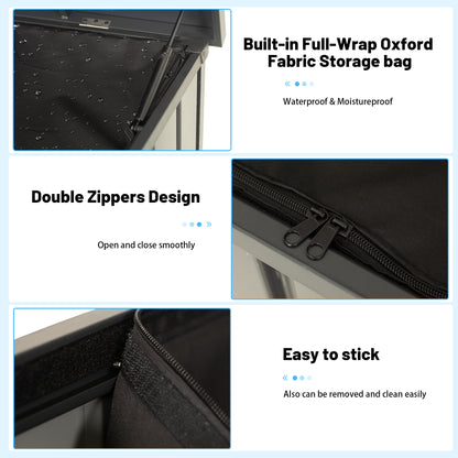 Outdoor Storage Box, 200 Gallon Metal Deck Box Built-in a Oxford Fabric Storage Bag, Lockable & Waterproof Outside Patio Storage Box - Gray image 10