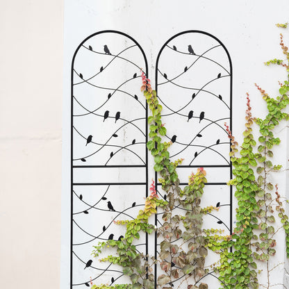 4 Pack Metal Garden Trellis 71" x 19.7" Rustproof Trellis for Climbing Plants Outdoor Flower Support Bird Deco Black image 6