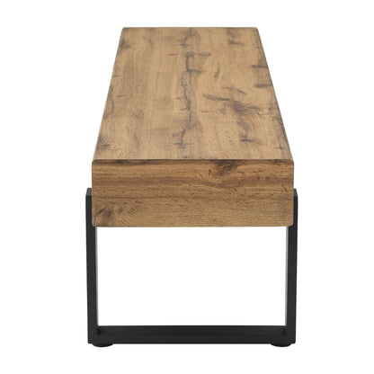 59" Wood Bench for Bedroom End of Bed, Farmhouse Indoor Kitchen Table Benches,Versatile Modern Shoe Bench for Entryway, Natural image 9
