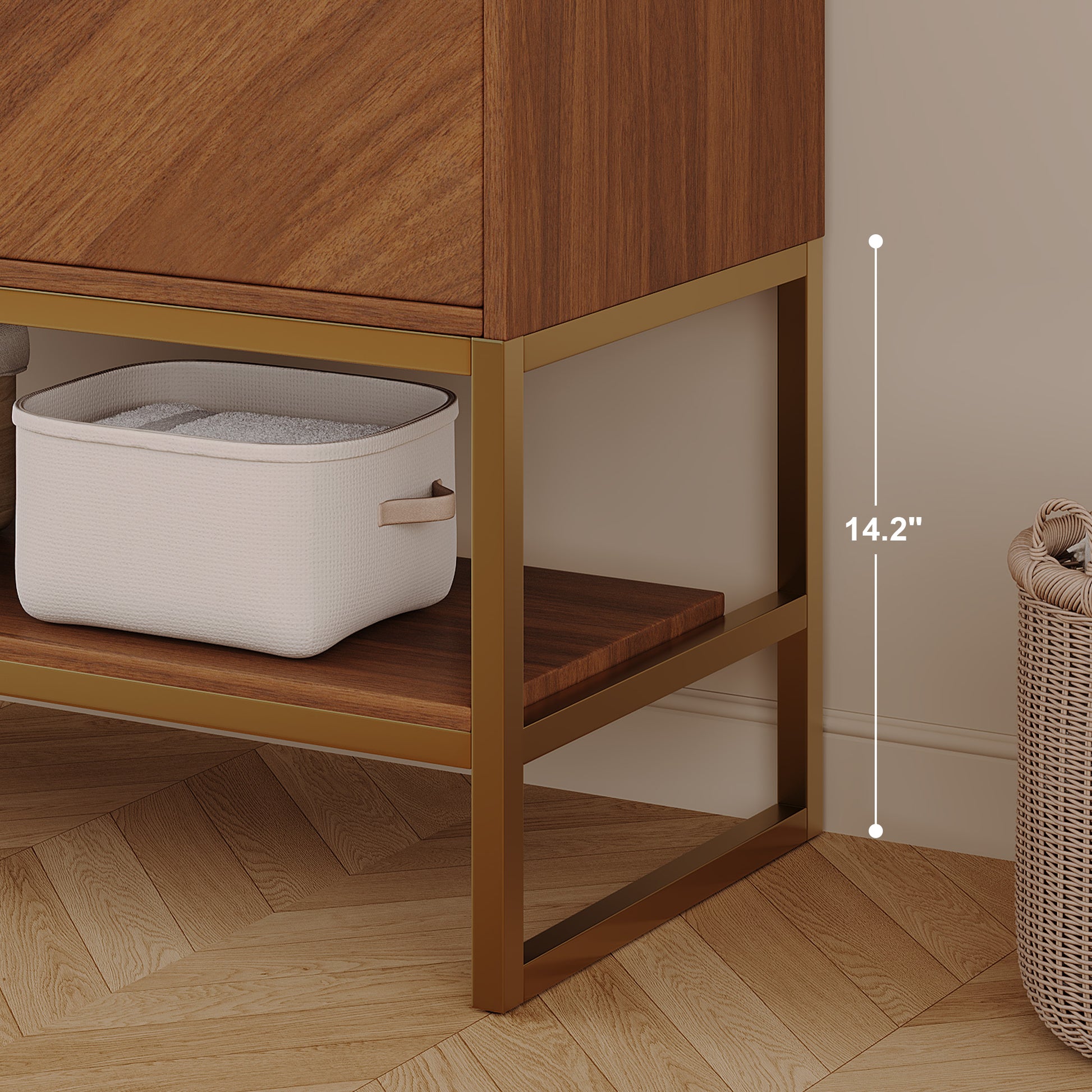 29.9" Modern Free-standing Bathroom Vanity with Ceramic Sink – Brown Oak, Soft-Close image 12