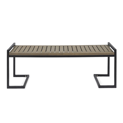 HOPKINS INDUSTRIAL WOOD AND METAL BENCH image 2