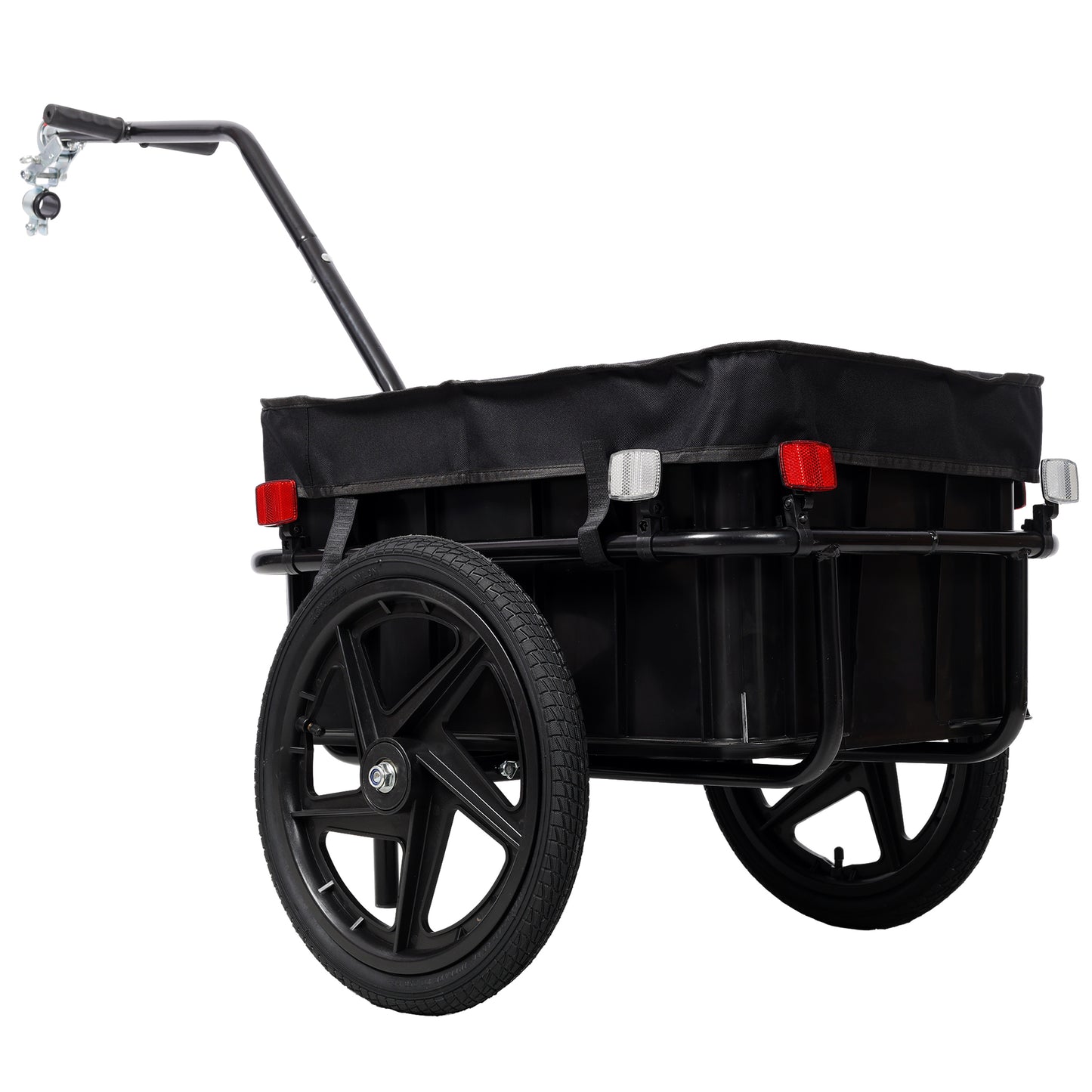 Bike Cargo Trailer with Support Bar, 600D PVC Waterproof Cover, Removable Box, Utility Bike Wagon Trailer for Shopping Camping and Outdoor Activities image 4