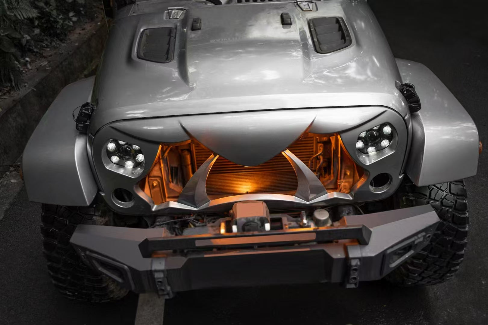 Halloween Front Grille Grid Grill for 2007-2017 Jeep Wrangler Rubicon Sahara Sport JK/JKU, Matte Black image 10