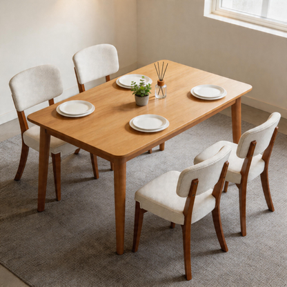Modern Armless Dining Chairs Set of 2, Beige, Contemporary Side Chairs with Wood Legs - Versatile Accent Chairs for Dining Room, Kitchen, or Living Room image 2