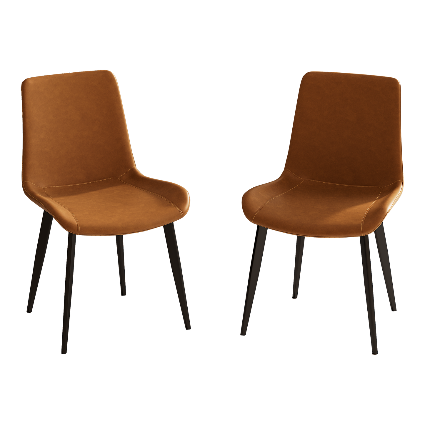 Dining Chairs 2PCS, Modern Kitchen & Dining Room Chairs, Upholstered Faux Leather Cushion Seat and Sturdy Metal Legs image 1