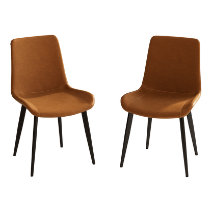 Dining Chairs 2PCS, Modern Kitchen & Dining Room Chairs, Upholstered Faux Leather Cushion Seat and Sturdy Metal Legs image 1
