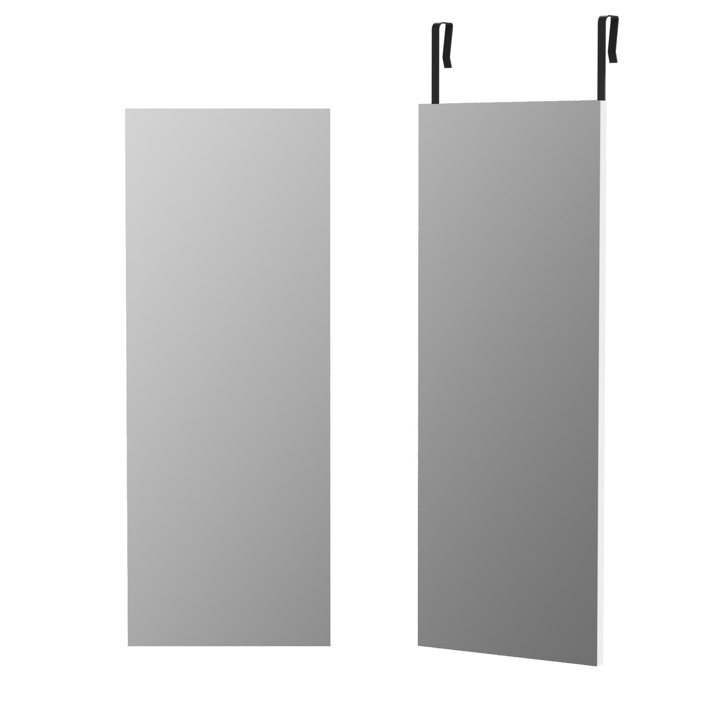 Door Mirror Full Length, 47"x 16" Full Body Over The Door Hanging Wall Mounted Mirror for Bedroom, Living Room, Cloakroom, Square White image 3