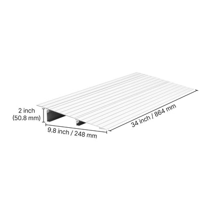 Door Threshold Ramp, 2 inch Rise, Aluminum Alloy Threshold Ramp Rated 800 lbs Load Capacity, Handicap Ramps for Home Steps for Wheelchair, Scooters, Power Chairs, Walkers, Bicycle, Tricycle image 11