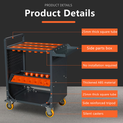 grey Tool Cart CNC Tool Cart CAT40 tool trolley BT40 cnc tool holder cart CNC machine tool service cart (CAT40 35 Capacity) image 11