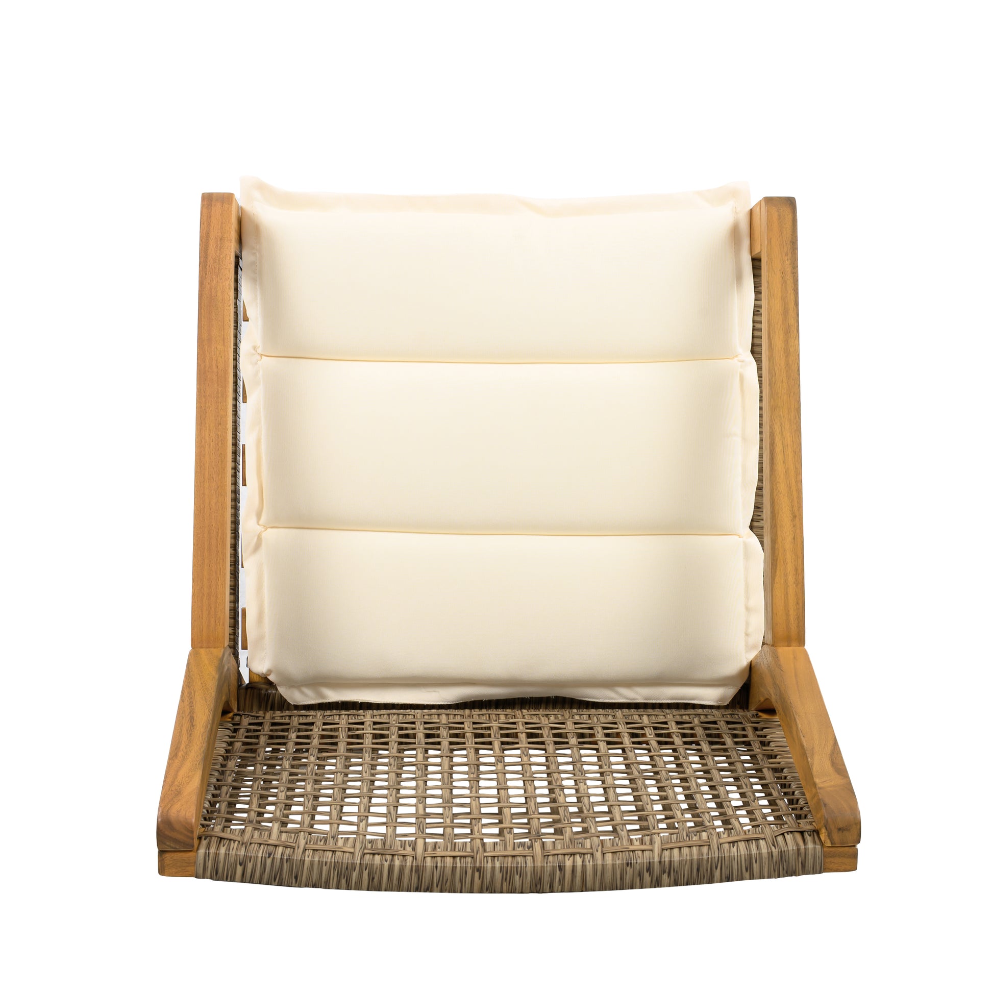 Outdoor Dining Set – Premium Acacia Wood Della Table & Wicker Chairs with Cream Cushion for Comfortable Dining Experience,Suitable for large gatherings(1 Table + 6 Chairs) image 12