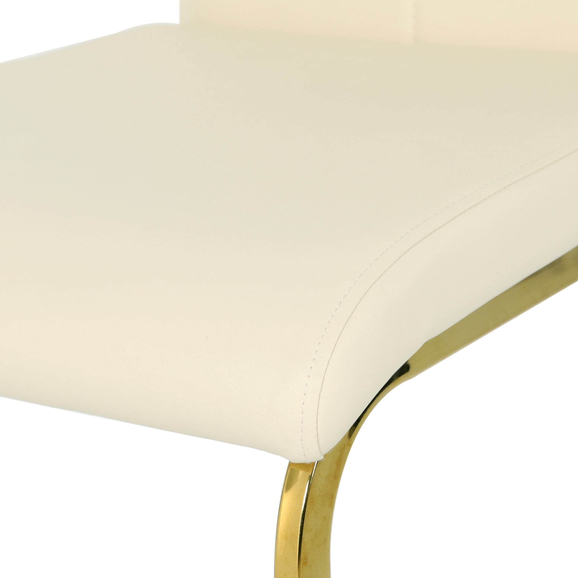 Modern PU dining chair Living room chair Upholstered chair, gold metal chair leg design, kitchen, living room, bedroom, dining room side chair (Set of 4) image 9