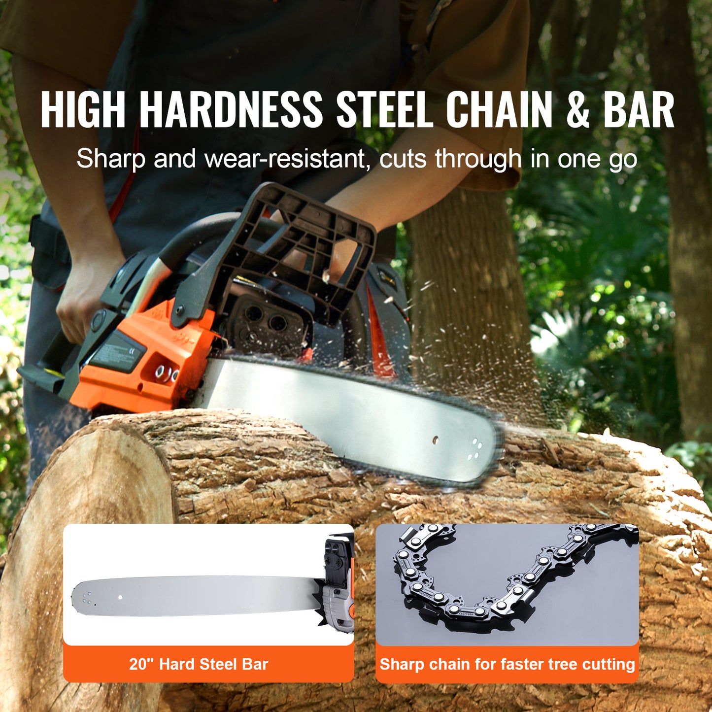 58CC 20" Gasoline Chainsaw Gas Powered Wood Cutting Engine Gas Chain Saw image 5