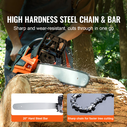 58CC 20" Gasoline Chainsaw Gas Powered Wood Cutting Engine Gas Chain Saw image 5