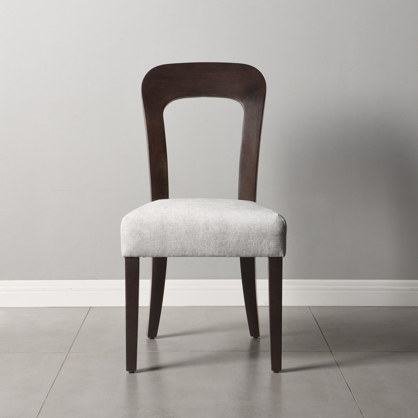 Dining Chairs Set of 2, Upholstered Kitchen Side Chairs with Gray Fabric Seating Dark Brown Solid Rubber Wood Legs, 330 LBS Weight Capacity image 5