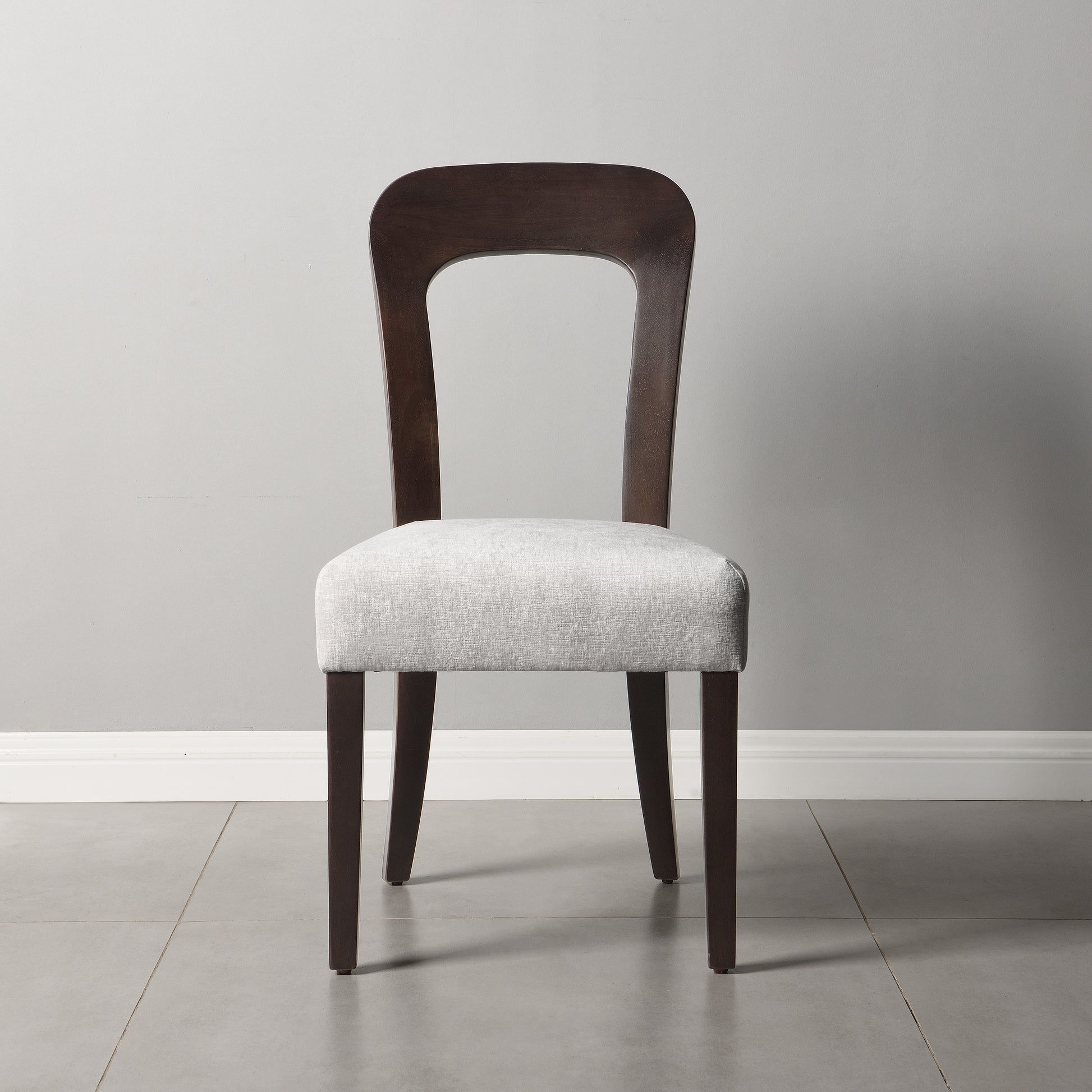 Dining Chairs Set of 2, Upholstered Kitchen Side Chairs with Gray Fabric Seating Dark Brown Solid Rubber Wood Legs, 330 LBS Weight Capacity image 5