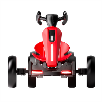 12V electric Kids Pedal Go Kart, Folder Go Kart, Outdoor Ride on Toy with Adjustable Seat, 4 Non-Slip EVA Wheels for Boys and Girls Aged 3-6 Years Old, Red image 2