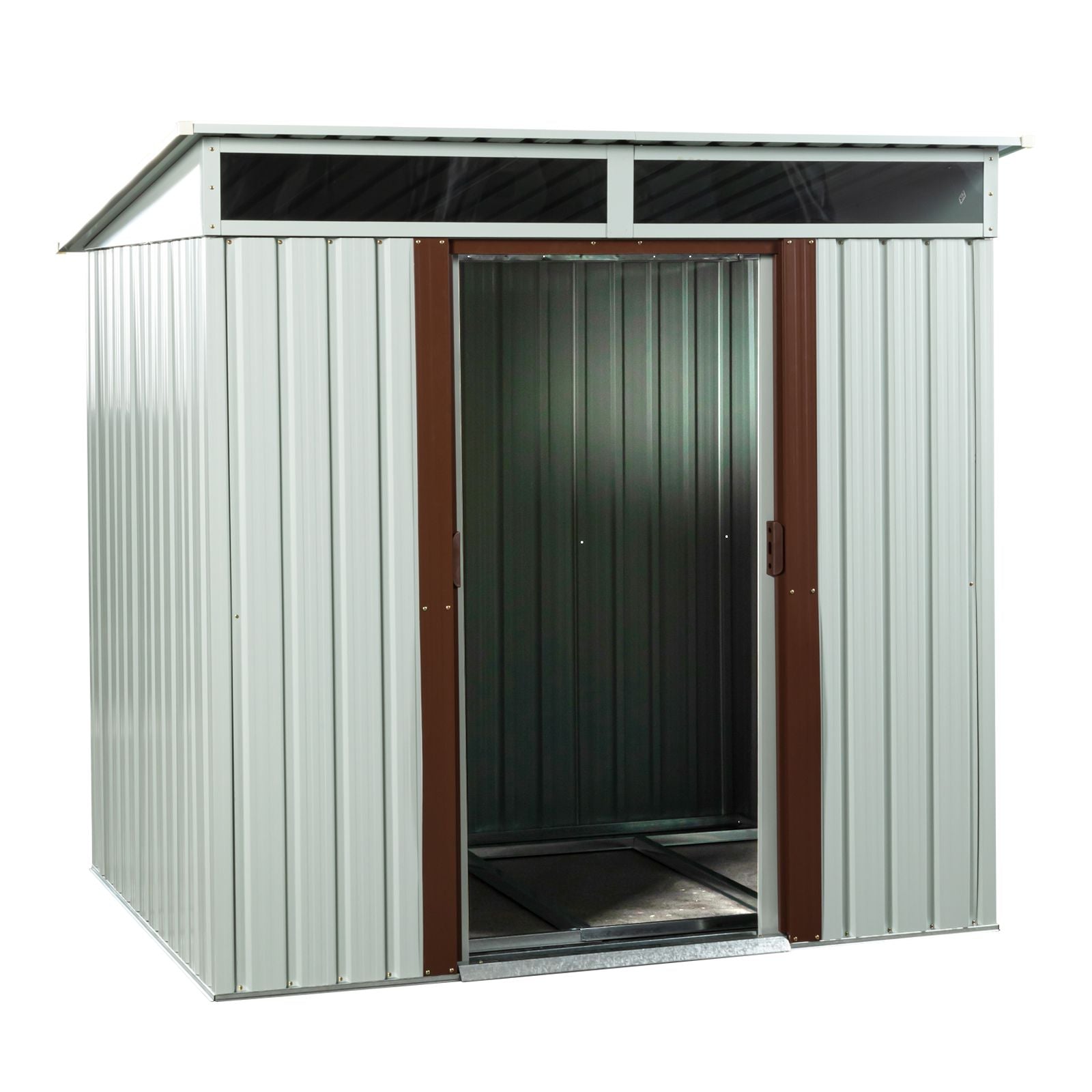 6ft x 5ft Outdoor Metal Storage Shed White image 10