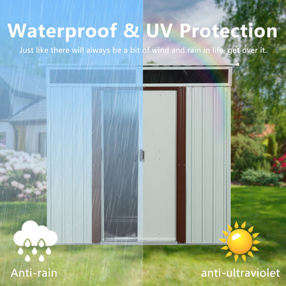 6ft x 5ft Outdoor Metal Storage Shed White image 4