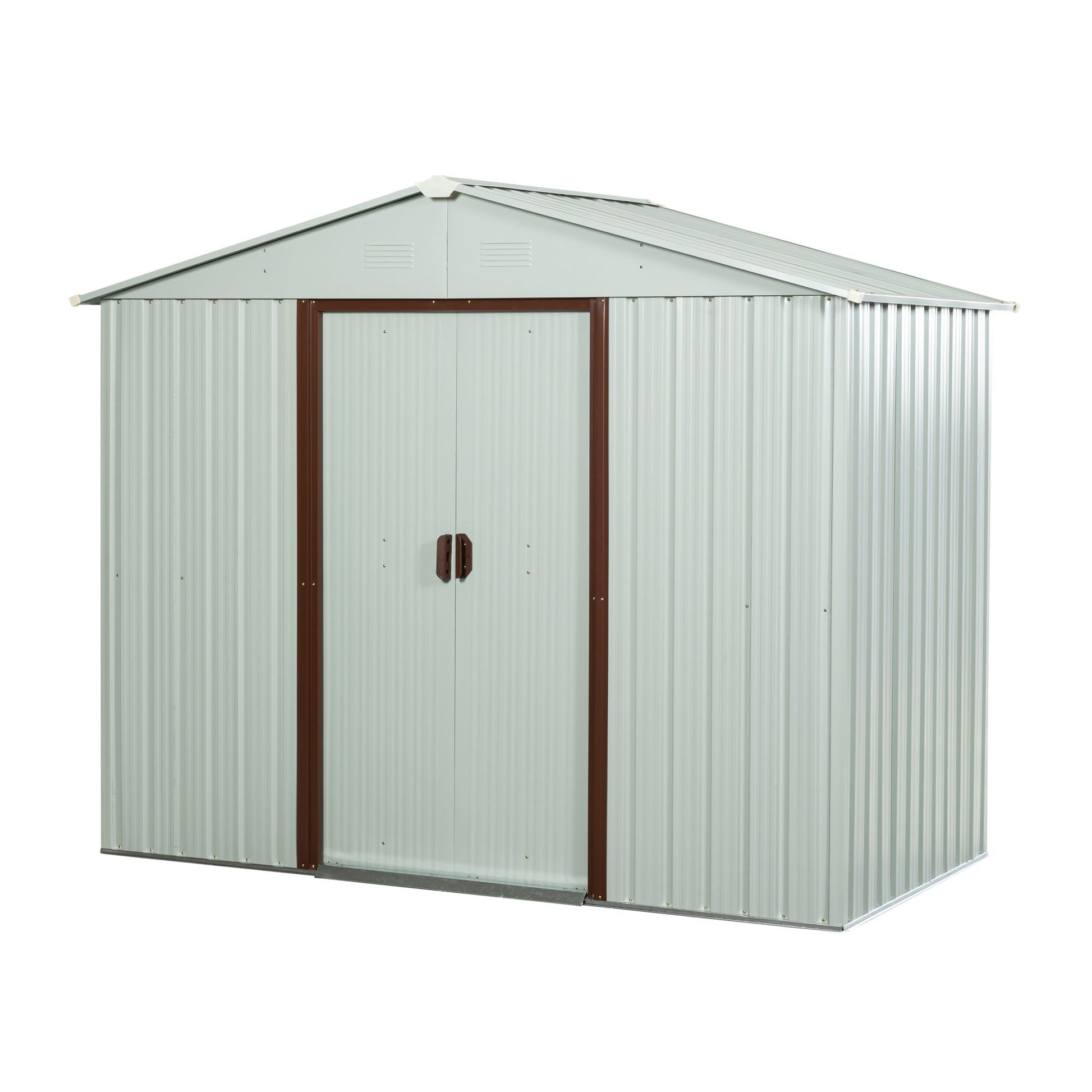 6ft x 5ft Outdoor Metal Storage Shed with Metal foundation ,White image 9
