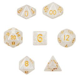 7 Die Polyhedral Dice Set in Velvet Pouch-Forbidden Treasure image 1