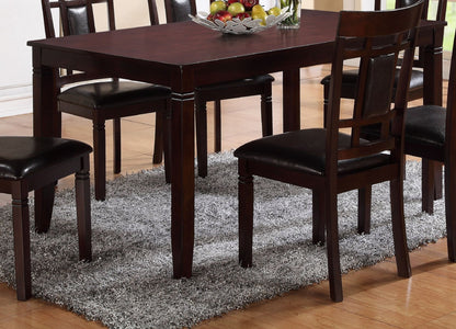7-Pc Dinette Set Brown Espresso Finish Rectangular Table Faux Leather Upholstery Padded Lattice Design Side Chairs Dinin image 6