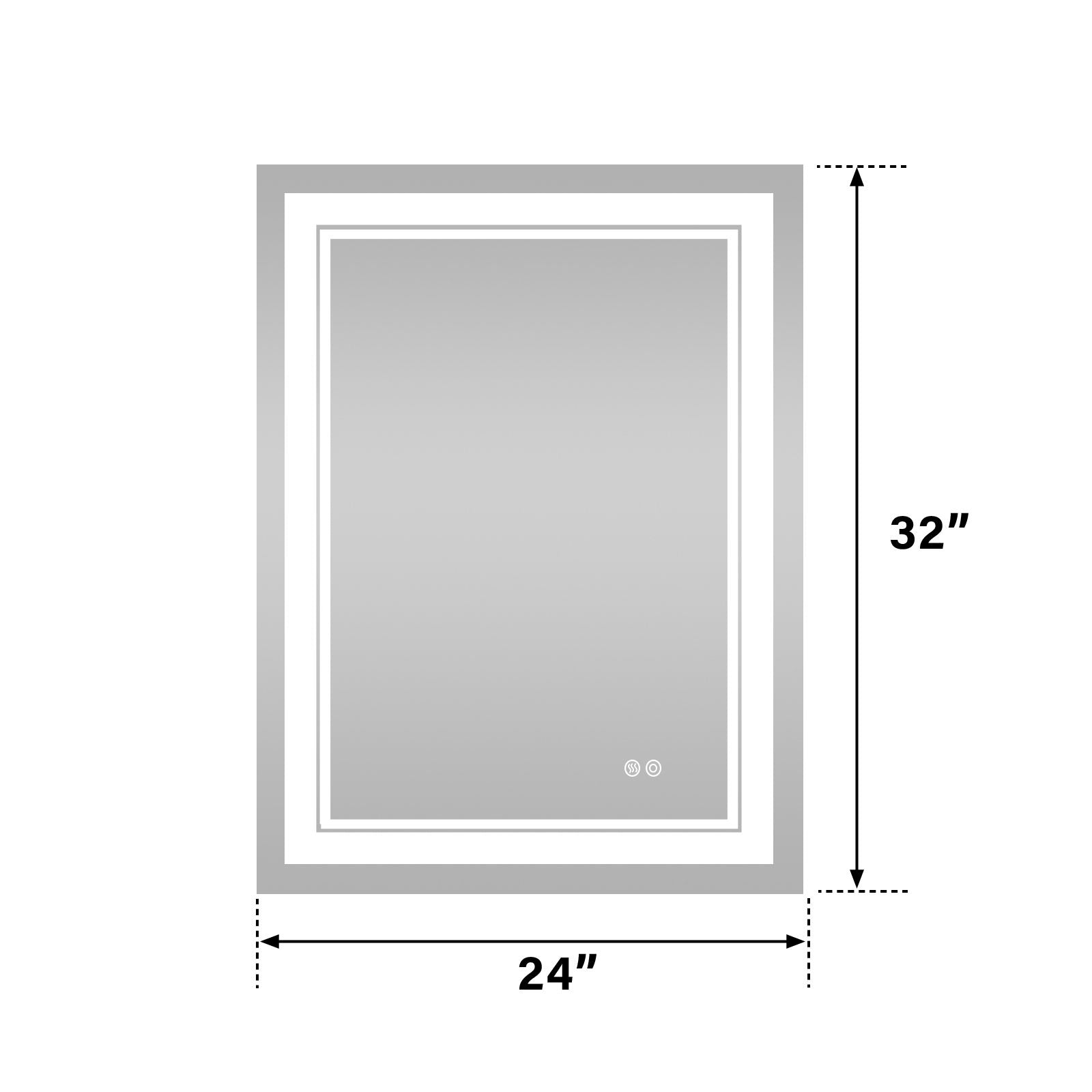 7 Size LED Bathroom Mirror Wall Mounted Vanity Mirror Anti-Fog Mirror Dimmable Lights with Touch Switch(Horizontal/Verti image 8