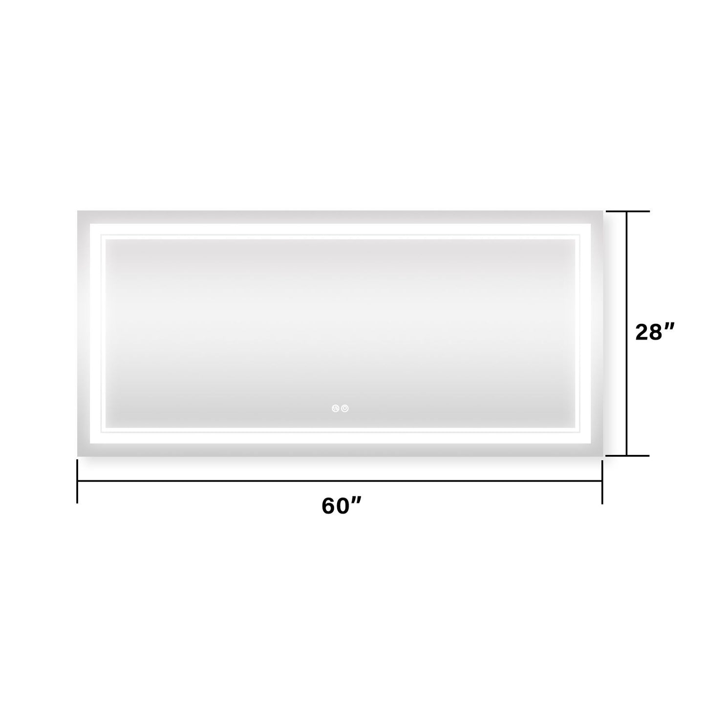 7 Size LED Bathroom Mirror Wall Mounted Vanity Mirror Anti-Fog Mirror Dimmable Lights with Touch Switch(Horizontal/Verti image 15