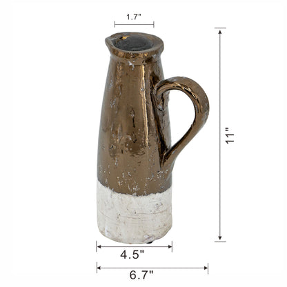 7" x 5" x 11" Candia Terracotta Pitcher, Sienna Brown image 3