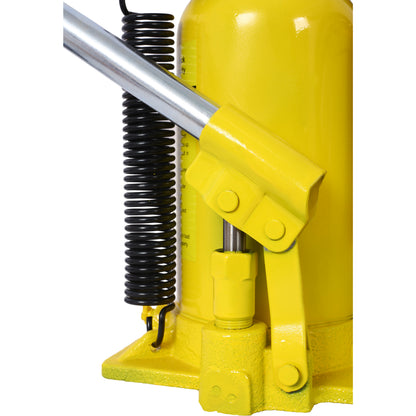Air Hydraulic Bottle Jack, 20 Ton/44029 LBS All Welded Bottle Jack, 10.2-19.7 inch Lifting Range, Manual Handle and Air Pump, for Car, Pickup, Truck, RV, Auto Repair, Industrial Engineering,Yellow image 10