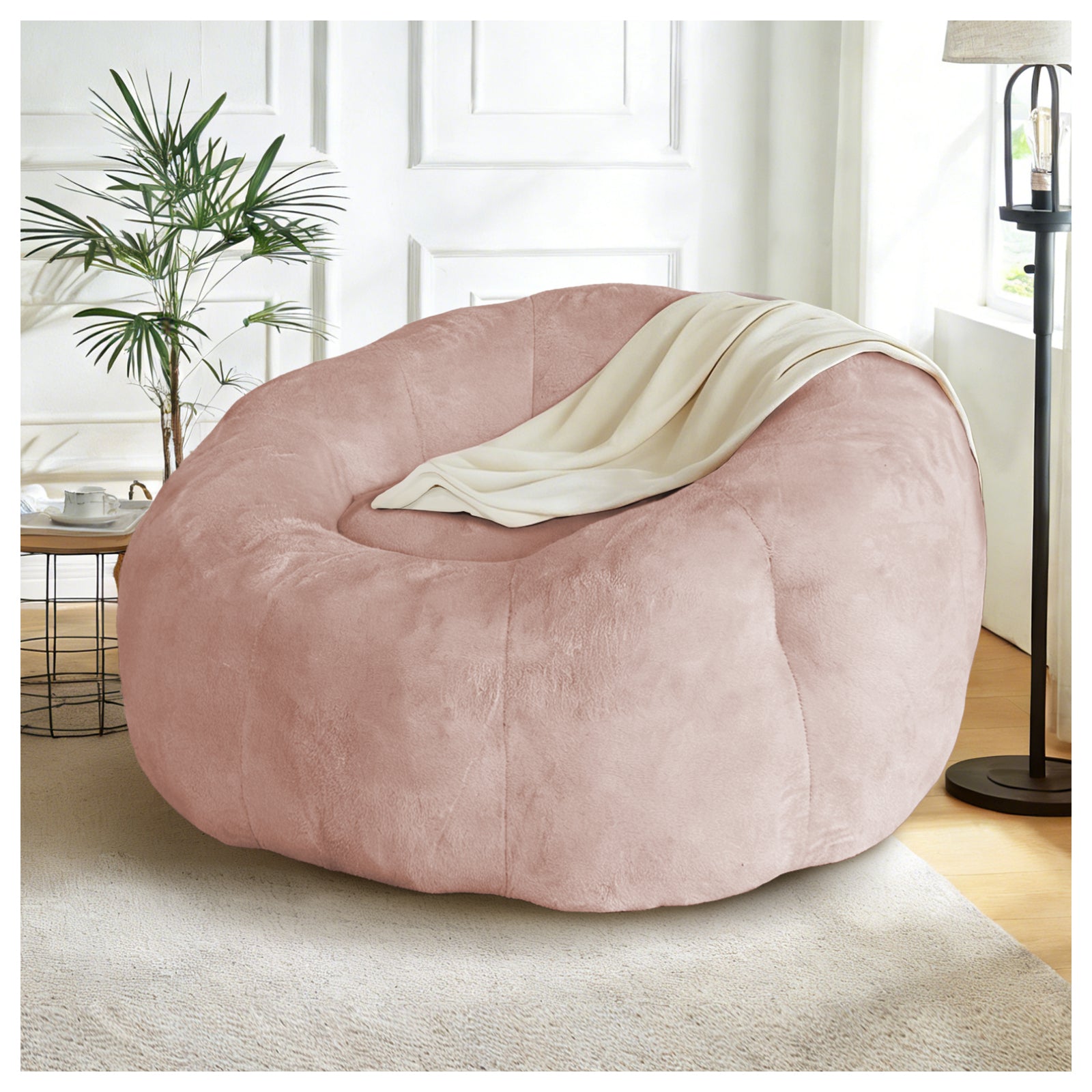Round Floral Bean Bag Chair,Comfort and Body-Contouring Support for Versatile Home Relaxation and Decor Integration image 1