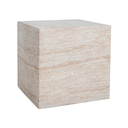 Outdoor/Indoor Square Travertine Lightweight Concrete Side Table image 4
