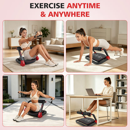 Ab Core Trainer Abdominal Machine for Home Gym with Resistance Bands Red image 7
