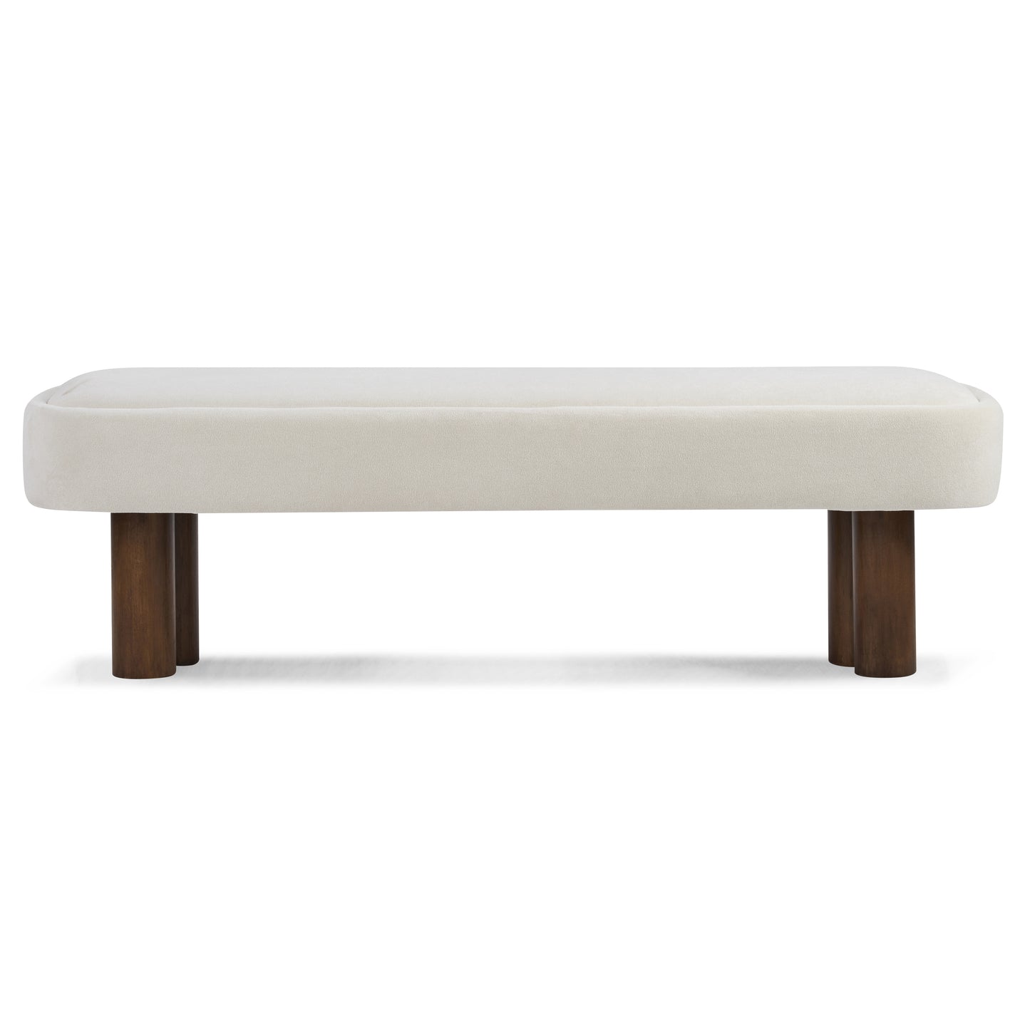 Indoor Beige Fabric Dining Bench with Walnut Color Legs, 60.04'L Upholstered Seating for Kitchen, Dining Room and Living Space,250lbs Capacity image 6