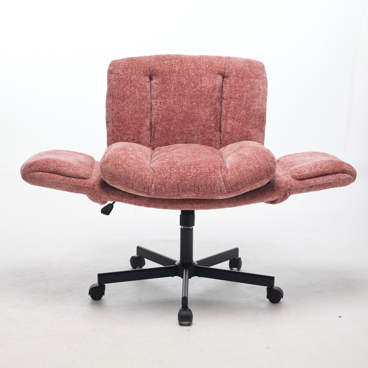 Modern Chenille Swivel Office Chair, Height Adjustable Task Chair with Convertible Multi-Position Armrests, Comfy Double Cushioned Desk Chair for Home, Study,Vanity & Living Room, Blush Pink,SW5028PK image 8