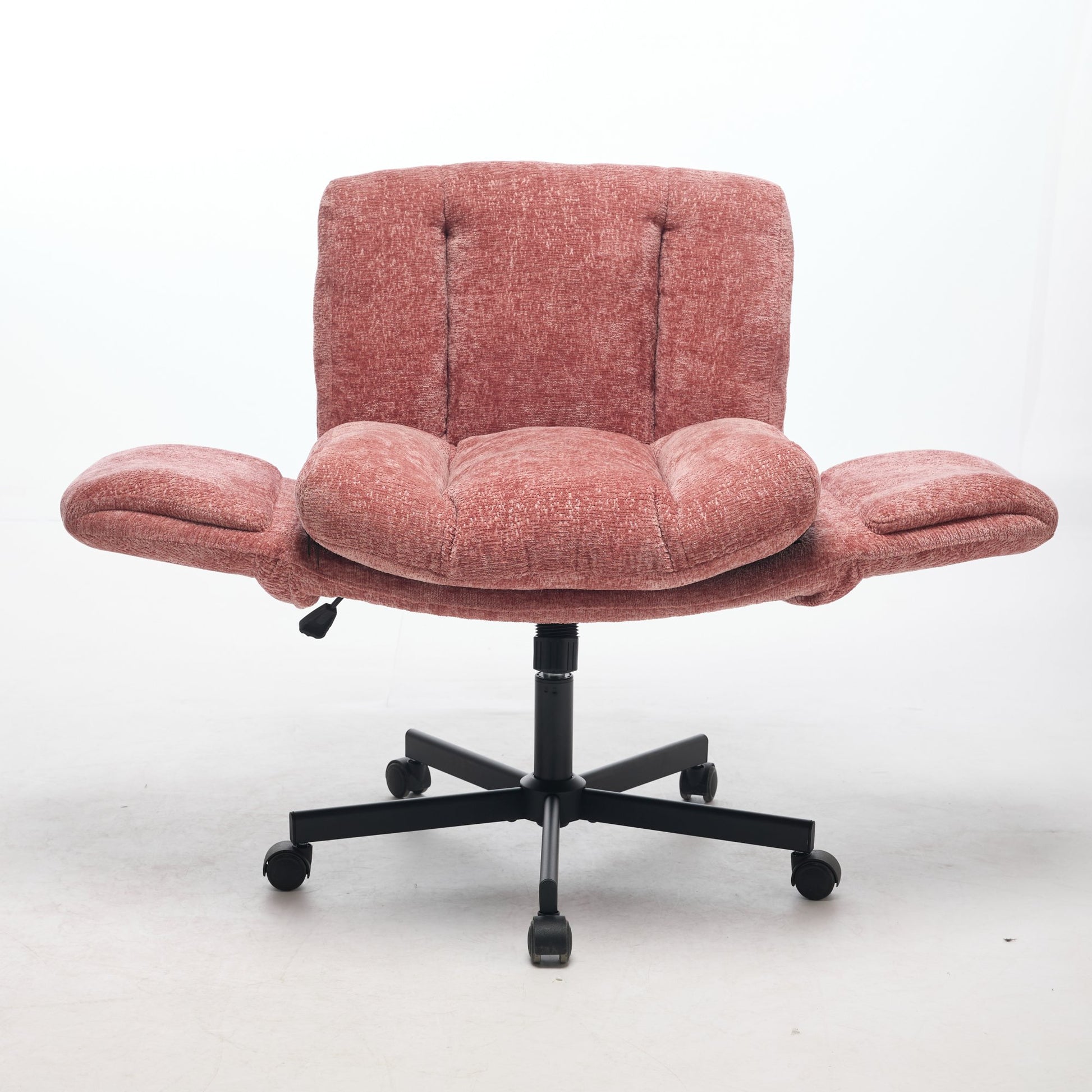 Modern Chenille Swivel Office Chair, Height Adjustable Task Chair with Convertible Multi-Position Armrests, Comfy Double Cushioned Desk Chair for Home, Study,Vanity & Living Room, Blush Pink,SW5028PK image 8