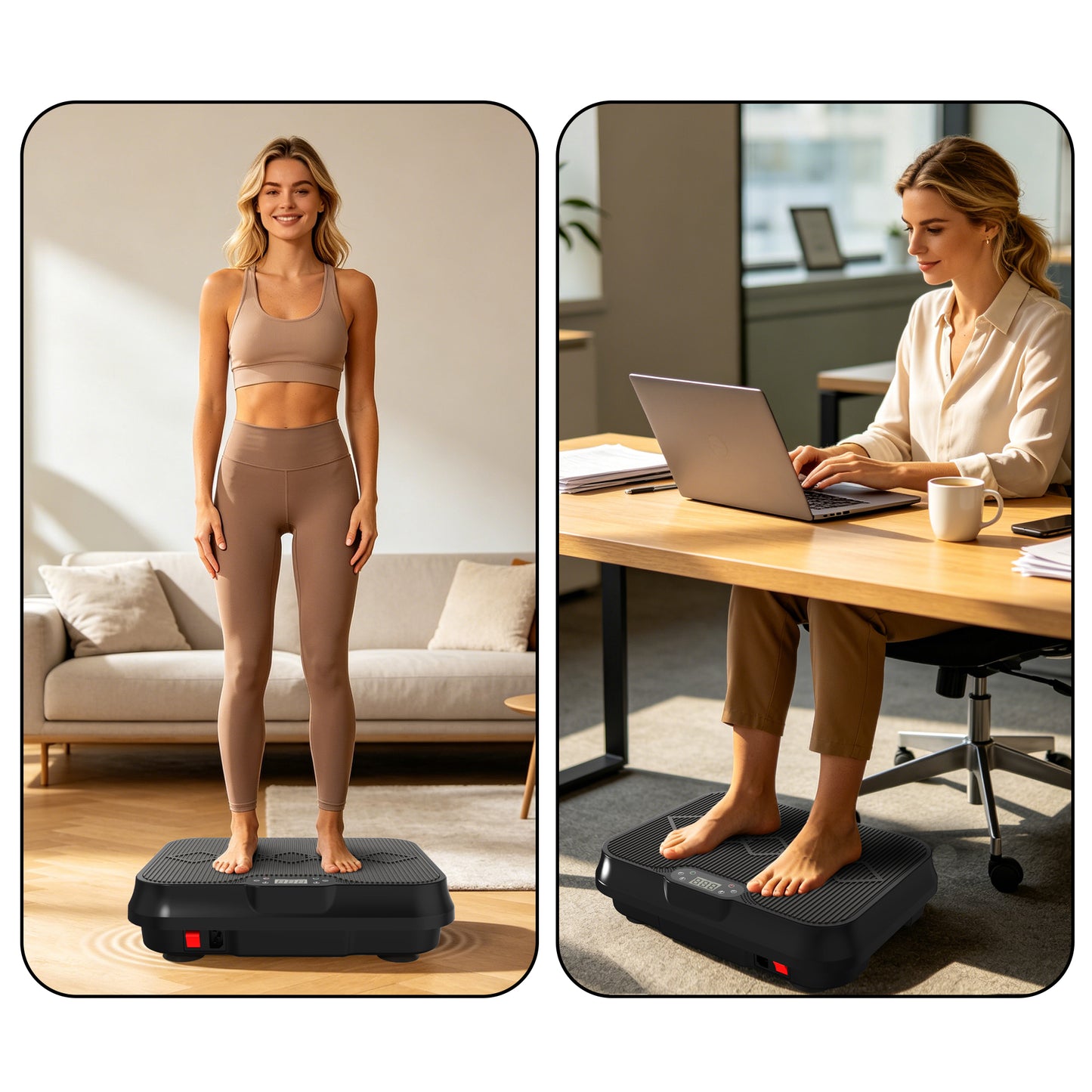 Vibration Plate Exercise Machine, Whole Body Workout Platform with Remote Control, Resistance Bands, Vibration Platform for Home Gym image 8