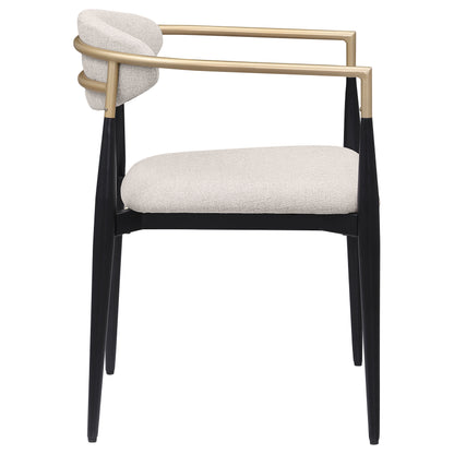 Mistra Beige Fabric Upholstered Dining Arm Chair (Set of 2) image 7