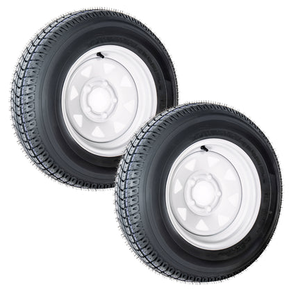 Set of 2 ST175/80D13 Trailer Tires and Wheel Assembly, DOT Approved- Highway Legal,6-Ply Heavy Duty, 13" Rim, 5 Lug on 4.5" PCD, 3.99" Center Bore, 1360 lbs Capacity for Boat, Utility, or Lawn Trailer image 1