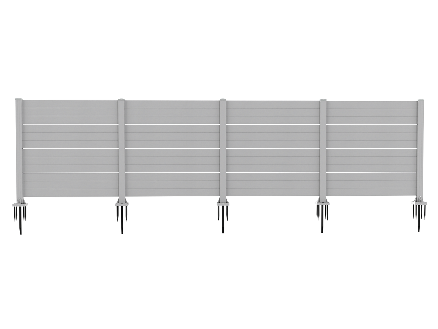 50" W x 49" H Outdoor Privacy Screen, Air Conditioner Fence, All-Weather Vinyl Privacy Fence Screens with Aluminum Posts, 3 Panels, White image 1