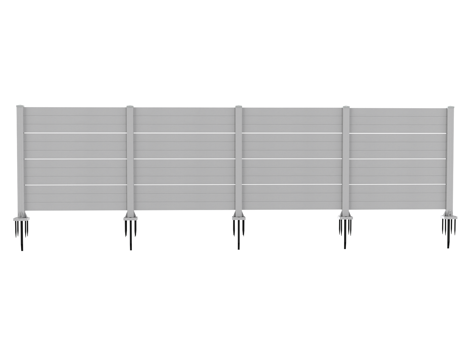 50" W x 49" H Outdoor Privacy Screen, Air Conditioner Fence, All-Weather Vinyl Privacy Fence Screens with Aluminum Posts, 3 Panels, White image 1