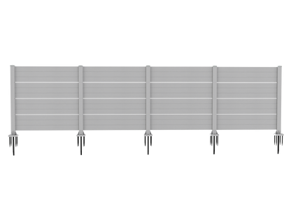 50" W x 49" H Outdoor Privacy Screen, Air Conditioner Fence, All-Weather Vinyl Privacy Fence Screens with Aluminum Posts, 3 Panels, White image 1