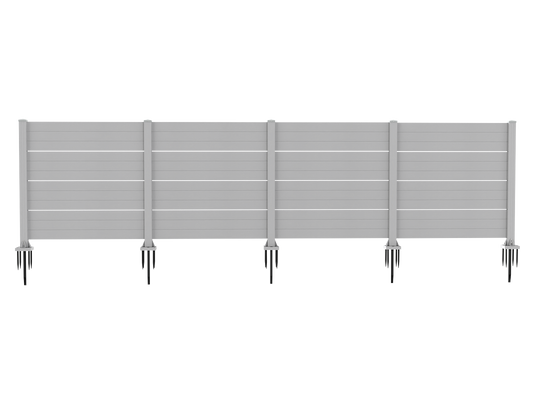 50" W x 49" H Outdoor Privacy Screen, Air Conditioner Fence, All-Weather Vinyl Privacy Fence Screens with Aluminum Posts, 3 Panels, White image 1