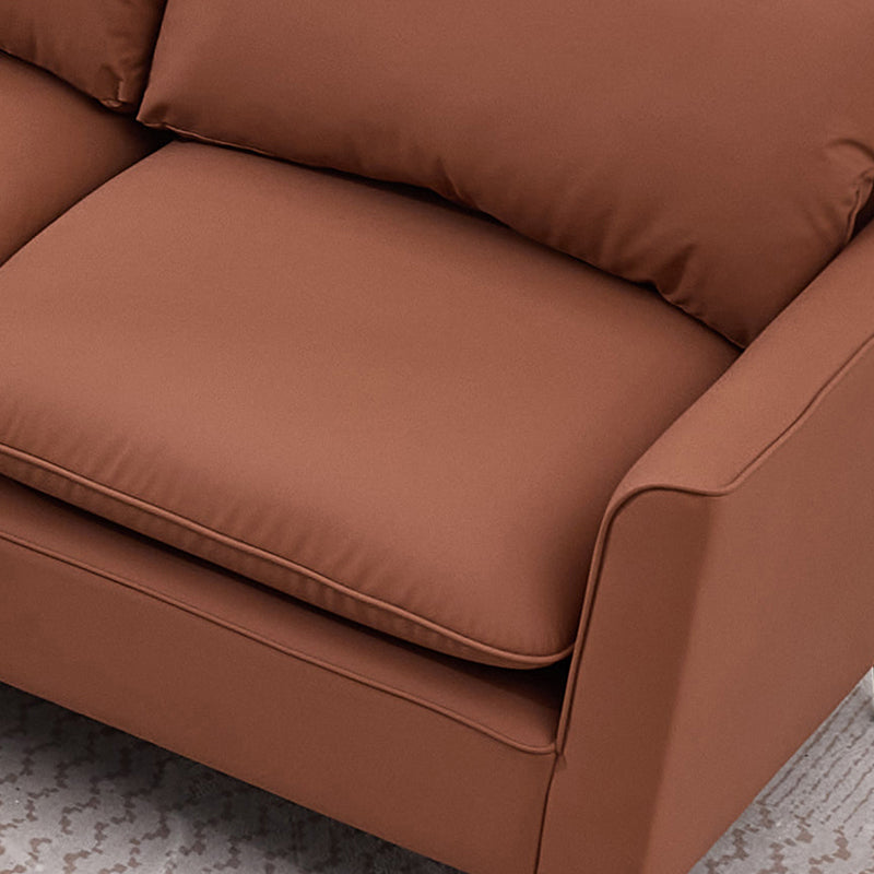 TS Cat paw leather upholstered sofa loveseat,Nordic retro light luxury living room balcony bedroom single casual sofa chair Double sofa + two pack combination(Brown) image 11