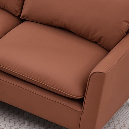 TS Cat paw leather upholstered sofa loveseat,Nordic retro light luxury living room balcony bedroom single casual sofa chair Double sofa + two pack combination(Brown) image 11