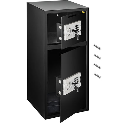 VEVOR Steel Security Safe Box, Home and Business Safe with D Double-Door / 2.6 Cubic Feet / Password