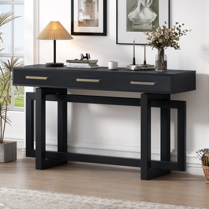 U_STYLE Elegant Console Table with Three Drawers, Extra Long Entryway Table for Entryway, Hallway, Living Room, Foyer, Corridor image 1