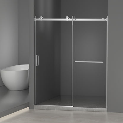 56-60" W × 72" H Frameless Sliding Shower Door,Waterproof Glass Shower Door with Upper Soft Closing System, 5/16" (8mm) Tempered Glass,Double Side Easy Clean Coat,Brushed Nickel image 1
